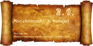 Moczkovcsák Vencel névjegykártya